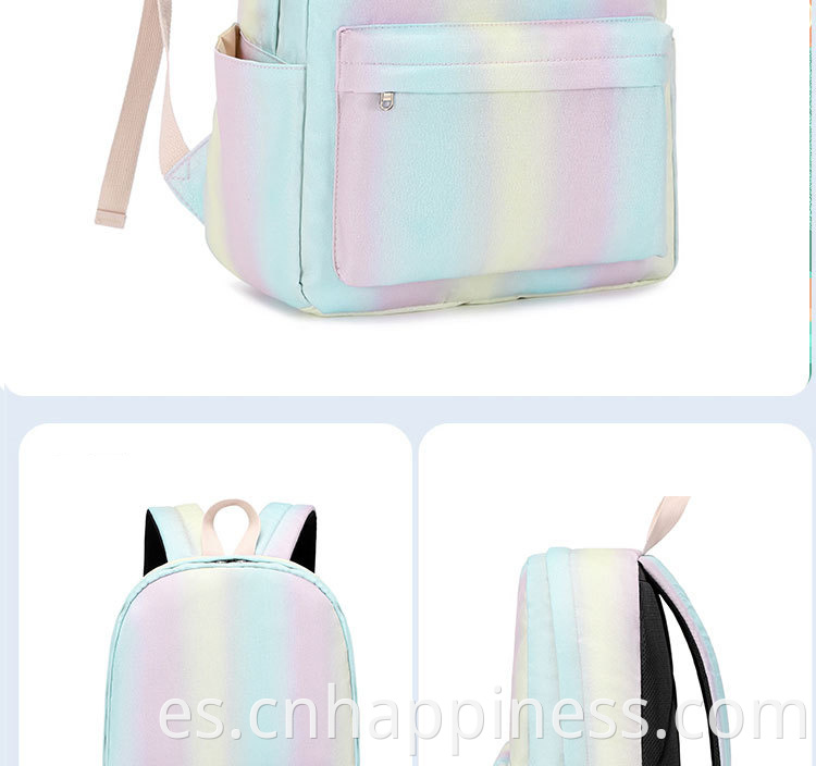 2022 Girls Tie Dye Picnic Bolsas escolares Conjunto de la computadora portátil mochila aislada Bolsa de refrigerador aislada linda mochila de arco iris para niños